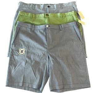 IZOD shorts Mens 42 Lot of 3 NWT Blue‎ Green Striped 9.5"